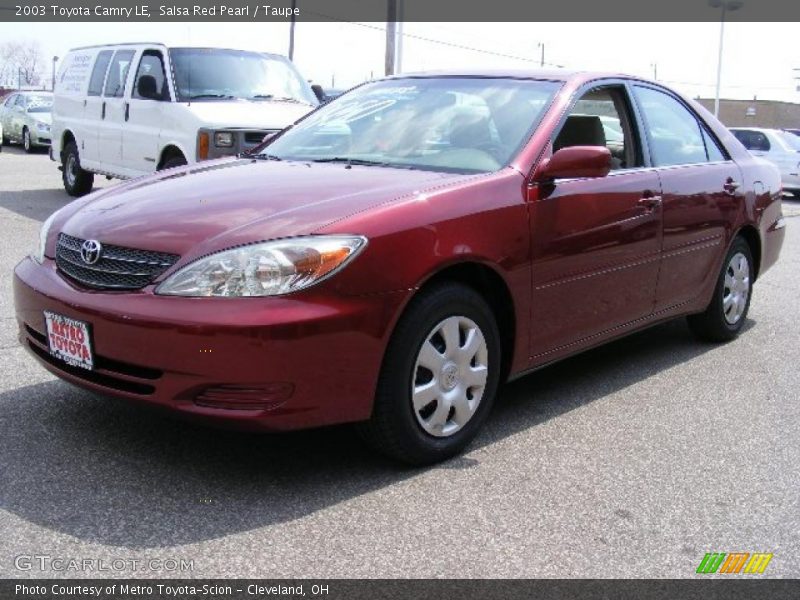 Salsa Red Pearl / Taupe 2003 Toyota Camry LE