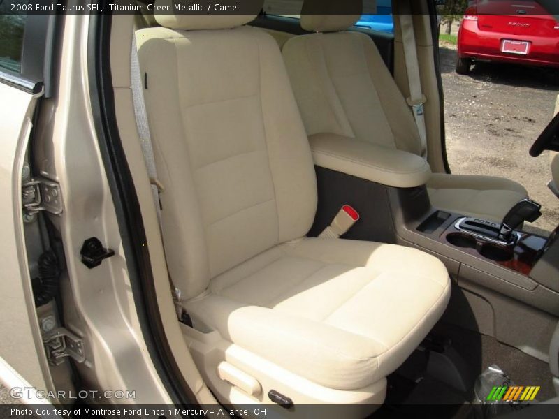 Titanium Green Metallic / Camel 2008 Ford Taurus SEL