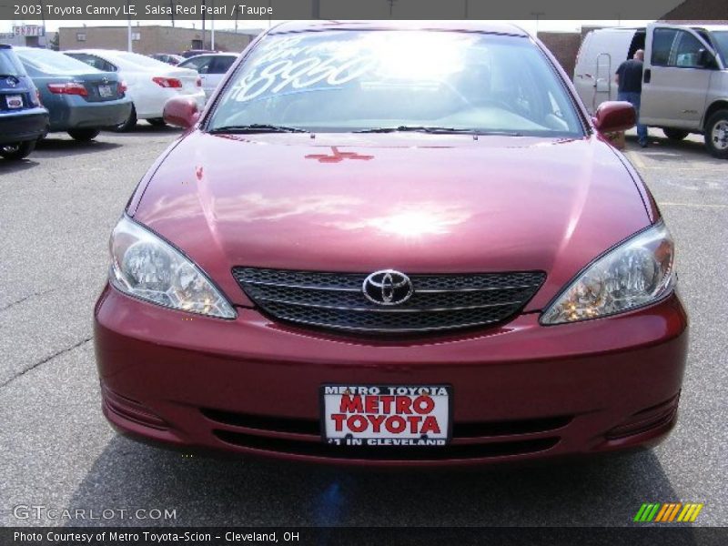 Salsa Red Pearl / Taupe 2003 Toyota Camry LE