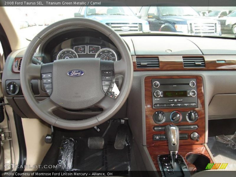 Titanium Green Metallic / Camel 2008 Ford Taurus SEL