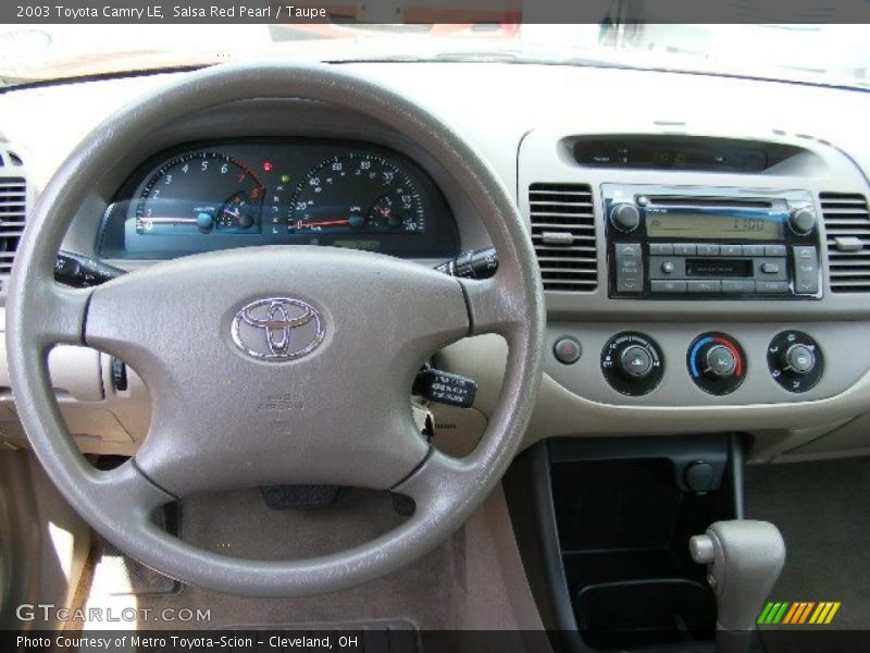 Salsa Red Pearl / Taupe 2003 Toyota Camry LE