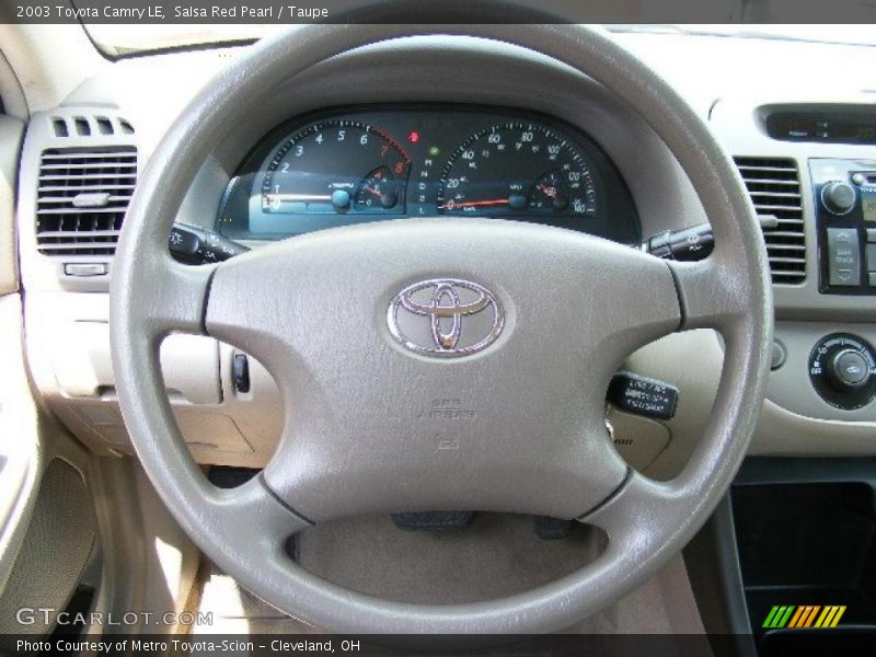 Salsa Red Pearl / Taupe 2003 Toyota Camry LE