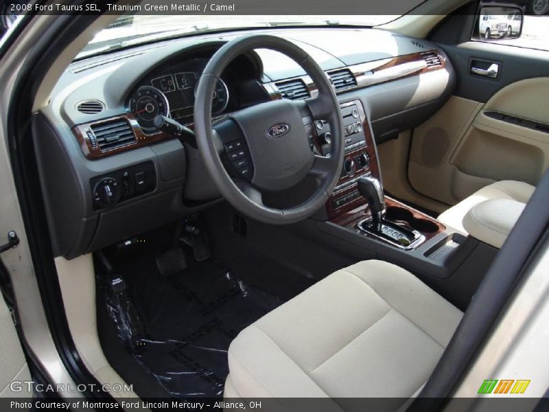 Titanium Green Metallic / Camel 2008 Ford Taurus SEL