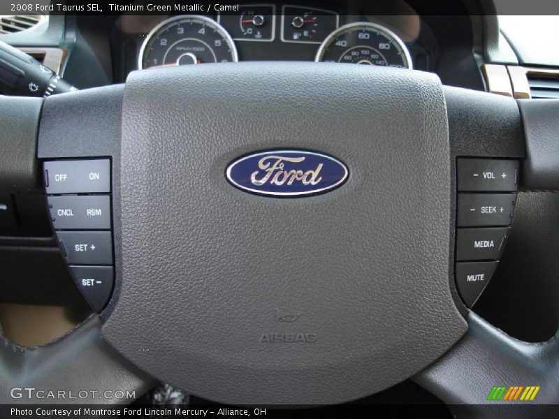 Titanium Green Metallic / Camel 2008 Ford Taurus SEL