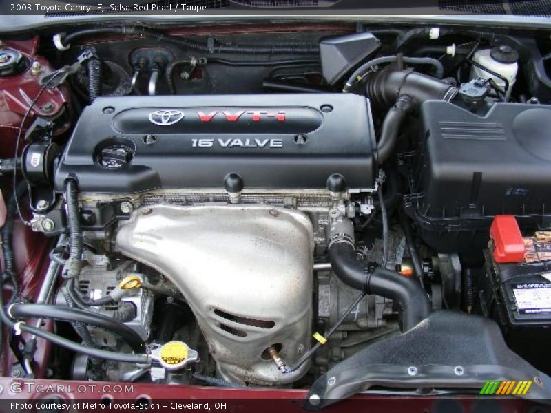 Salsa Red Pearl / Taupe 2003 Toyota Camry LE