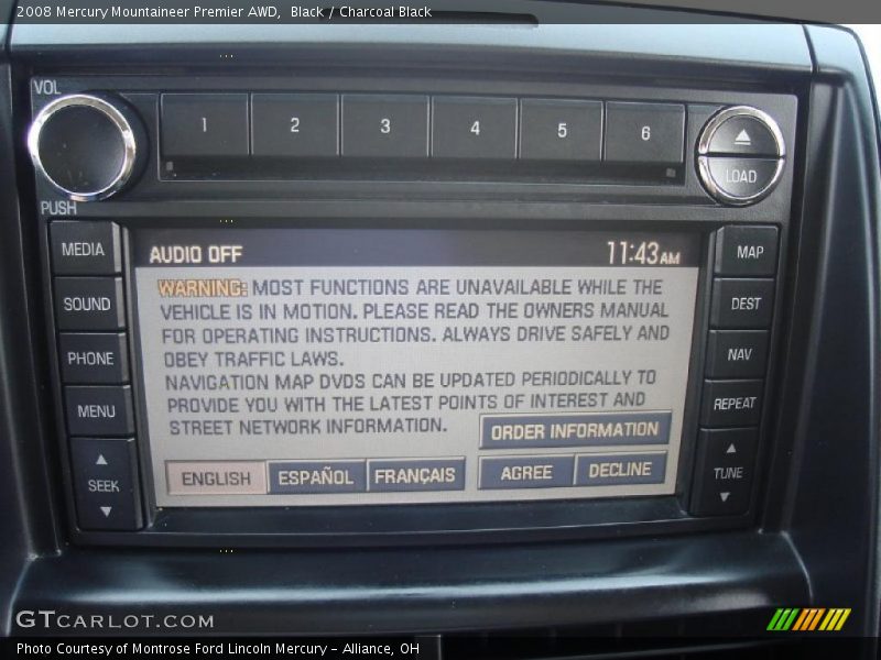 Black / Charcoal Black 2008 Mercury Mountaineer Premier AWD