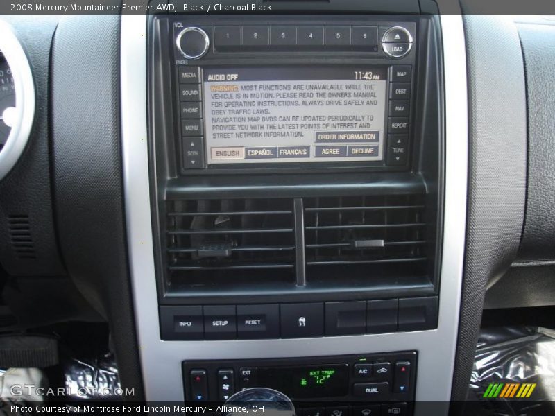 Black / Charcoal Black 2008 Mercury Mountaineer Premier AWD