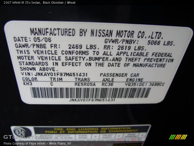 Black Obsidian / Wheat 2007 Infiniti M 35x Sedan