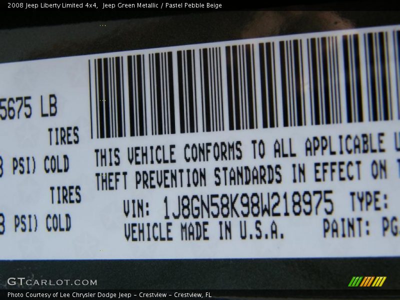 Jeep Green Metallic / Pastel Pebble Beige 2008 Jeep Liberty Limited 4x4