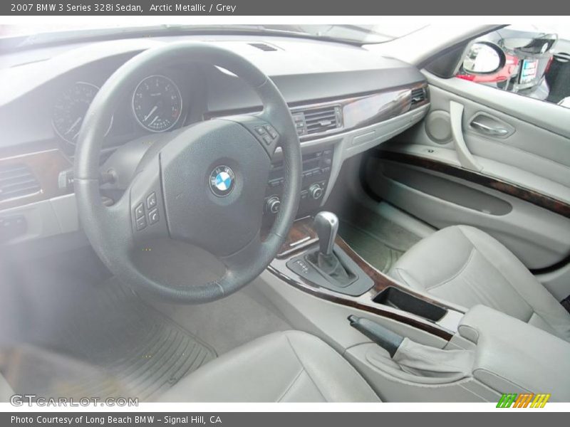 Arctic Metallic / Grey 2007 BMW 3 Series 328i Sedan
