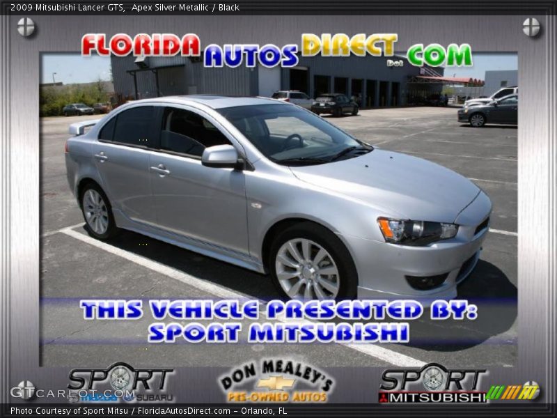 Apex Silver Metallic / Black 2009 Mitsubishi Lancer GTS