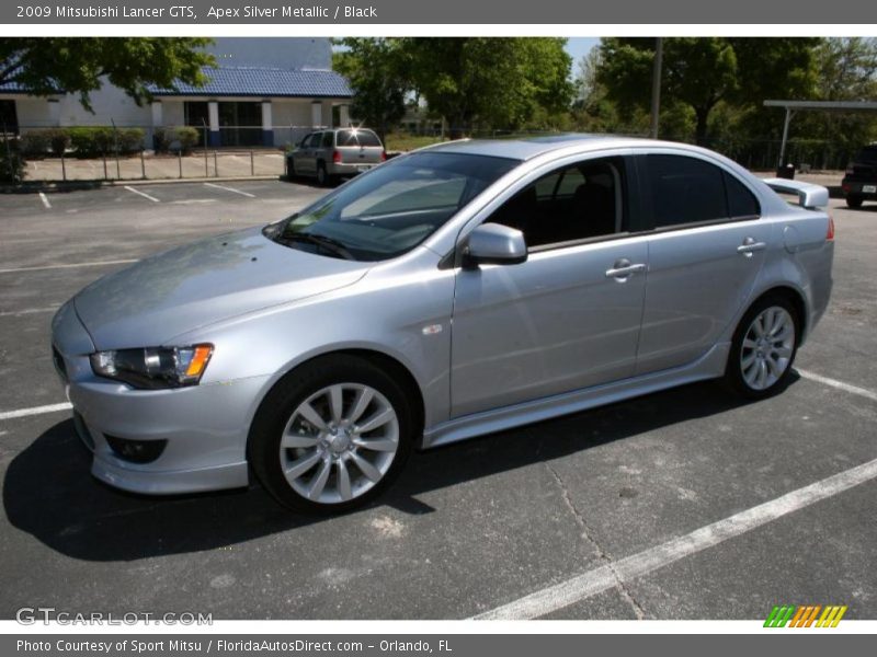 Apex Silver Metallic / Black 2009 Mitsubishi Lancer GTS