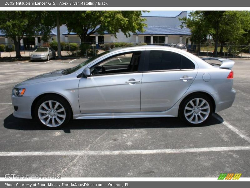 Apex Silver Metallic / Black 2009 Mitsubishi Lancer GTS