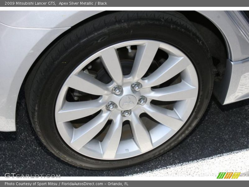 Apex Silver Metallic / Black 2009 Mitsubishi Lancer GTS