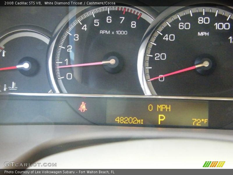 White Diamond Tricoat / Cashmere/Cocoa 2008 Cadillac STS V8
