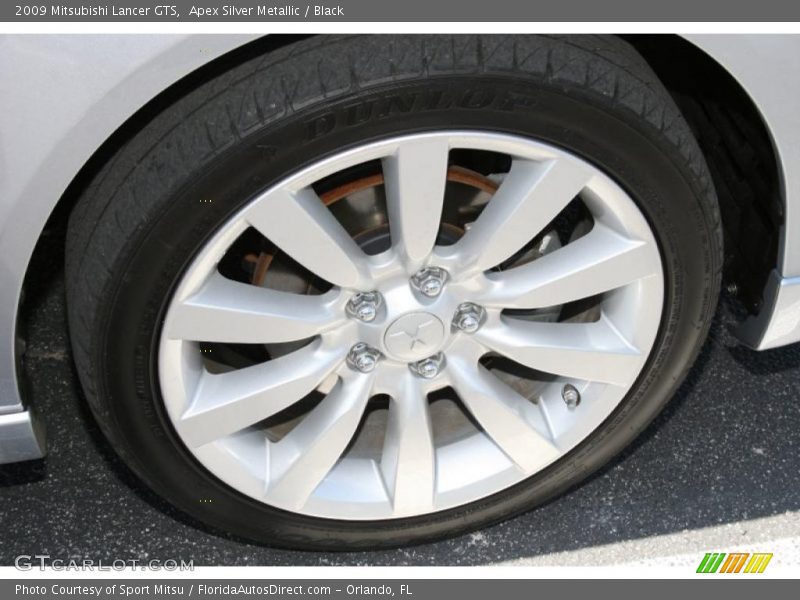 Apex Silver Metallic / Black 2009 Mitsubishi Lancer GTS
