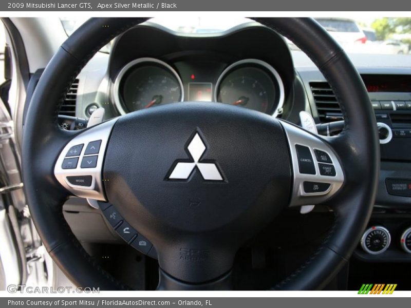 Apex Silver Metallic / Black 2009 Mitsubishi Lancer GTS