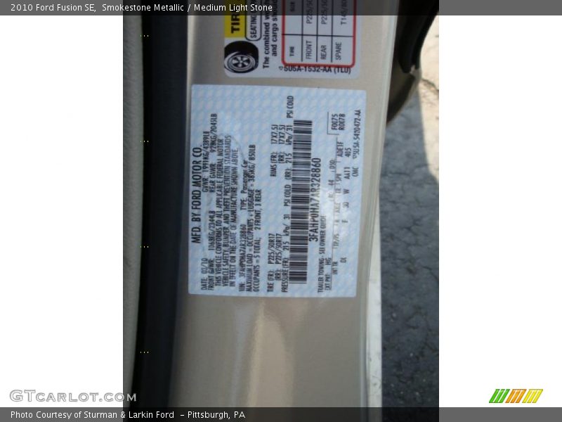 Smokestone Metallic / Medium Light Stone 2010 Ford Fusion SE