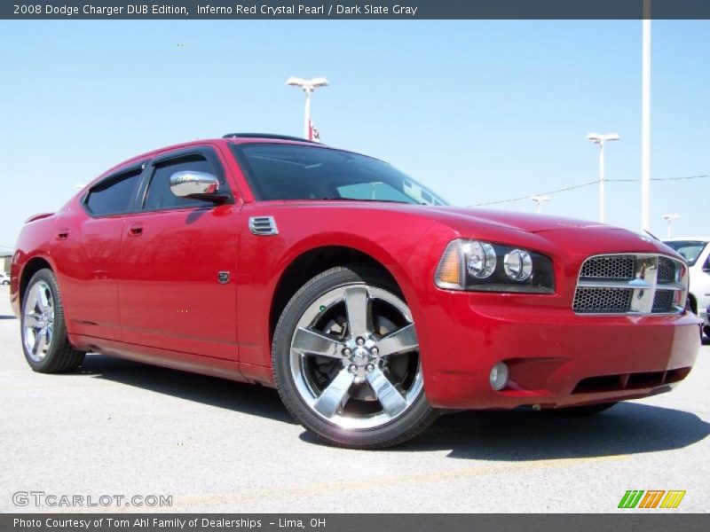Inferno Red Crystal Pearl / Dark Slate Gray 2008 Dodge Charger DUB Edition