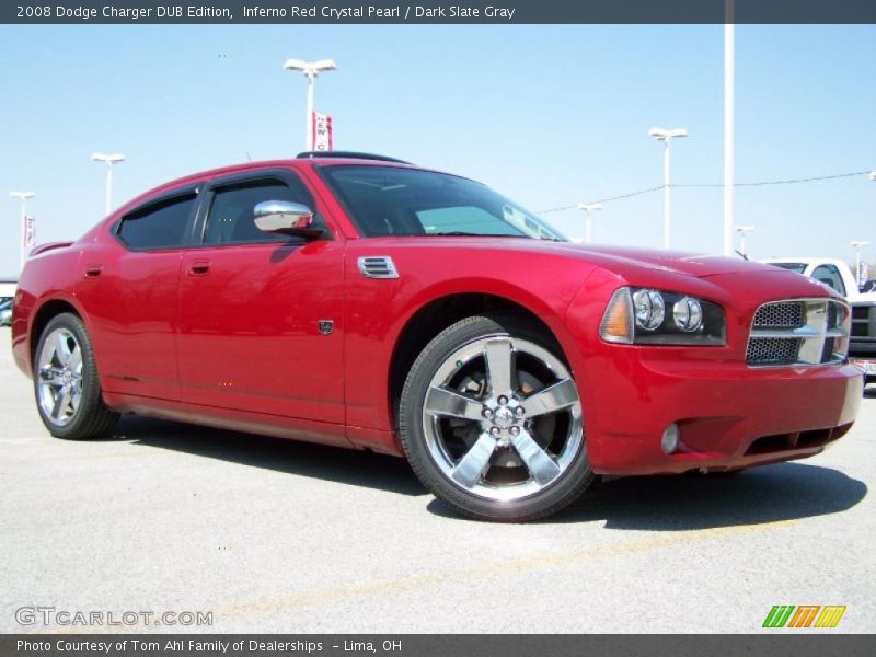 Inferno Red Crystal Pearl / Dark Slate Gray 2008 Dodge Charger DUB Edition