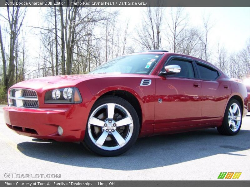 Inferno Red Crystal Pearl / Dark Slate Gray 2008 Dodge Charger DUB Edition