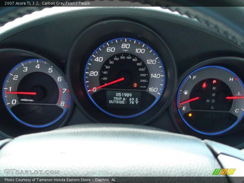 Carbon Gray Pearl / Taupe 2007 Acura TL 3.2