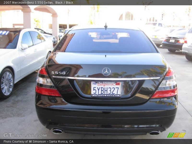 Black / Black 2007 Mercedes-Benz S 550 Sedan