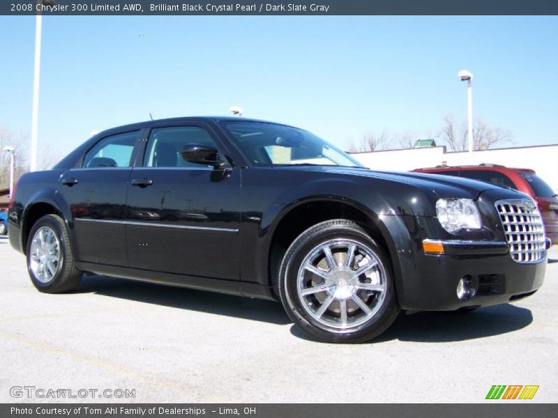 Brilliant Black Crystal Pearl / Dark Slate Gray 2008 Chrysler 300 Limited AWD