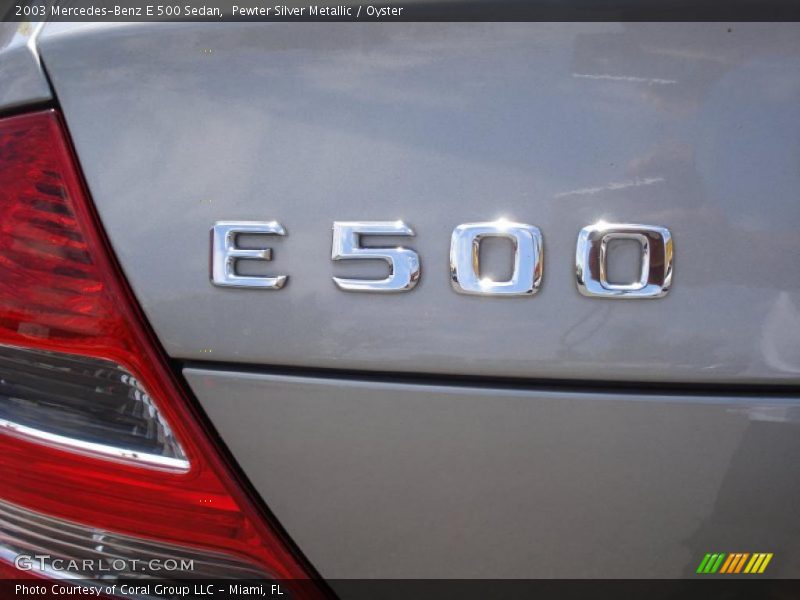 Pewter Silver Metallic / Oyster 2003 Mercedes-Benz E 500 Sedan