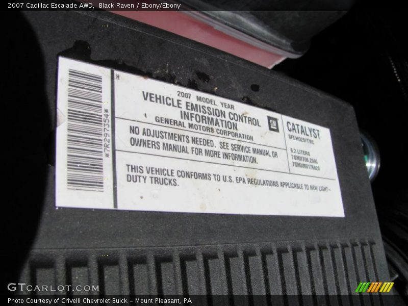 Black Raven / Ebony/Ebony 2007 Cadillac Escalade AWD