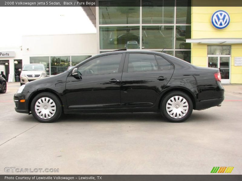 Black / Pure Beige 2008 Volkswagen Jetta S Sedan
