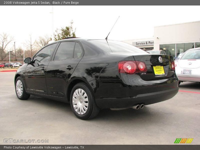 Black / Pure Beige 2008 Volkswagen Jetta S Sedan