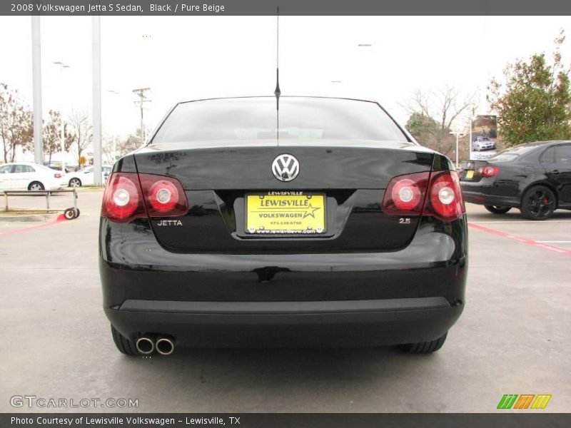 Black / Pure Beige 2008 Volkswagen Jetta S Sedan