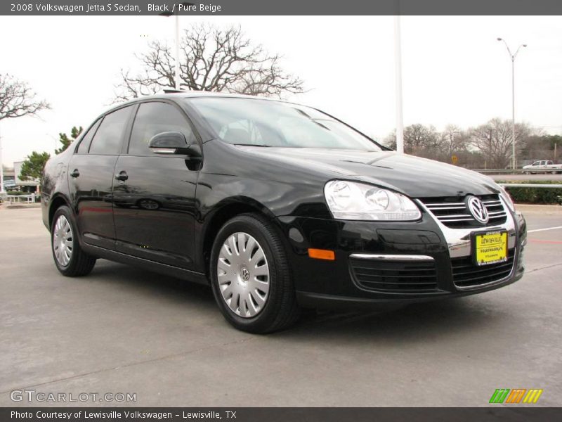 Black / Pure Beige 2008 Volkswagen Jetta S Sedan