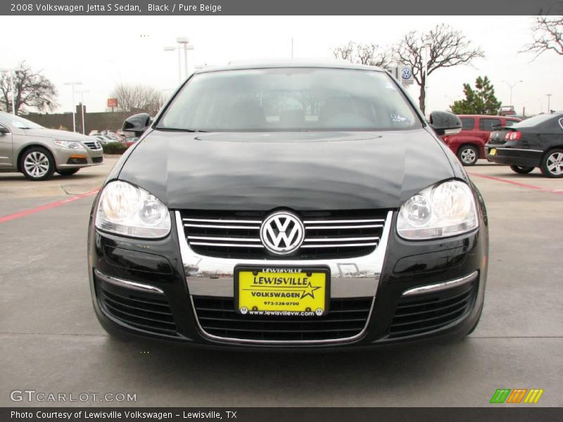 Black / Pure Beige 2008 Volkswagen Jetta S Sedan