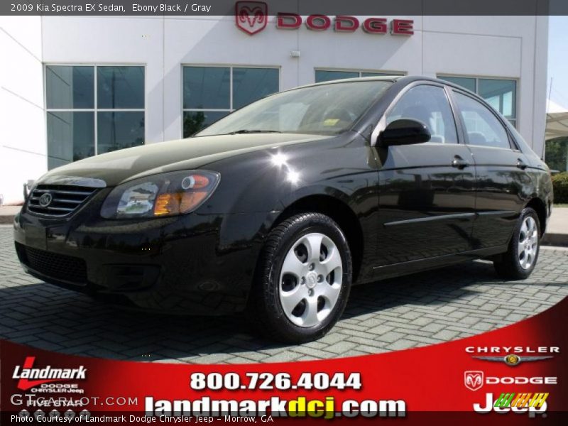 Ebony Black / Gray 2009 Kia Spectra EX Sedan