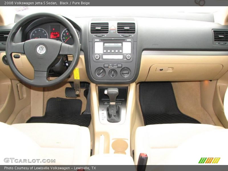 Black / Pure Beige 2008 Volkswagen Jetta S Sedan