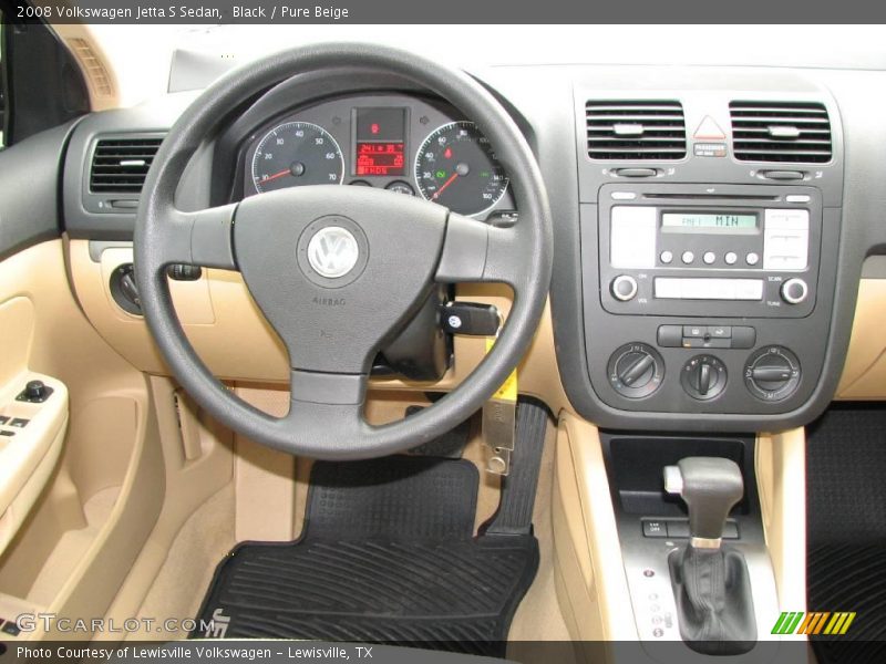 Black / Pure Beige 2008 Volkswagen Jetta S Sedan