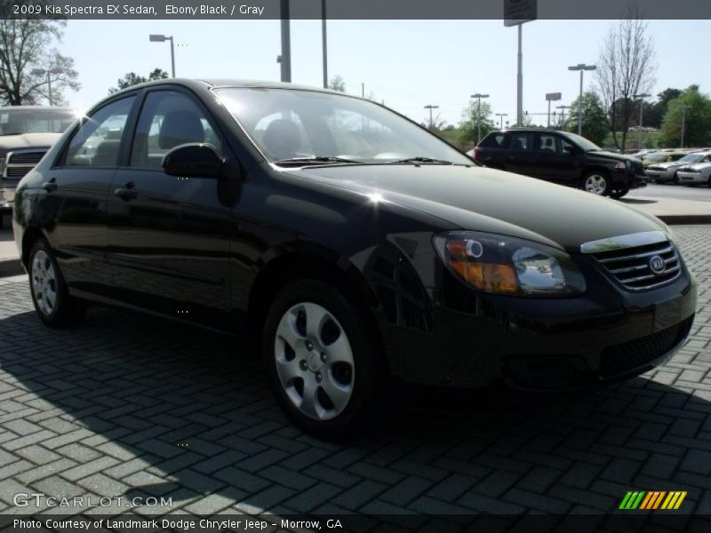 Ebony Black / Gray 2009 Kia Spectra EX Sedan