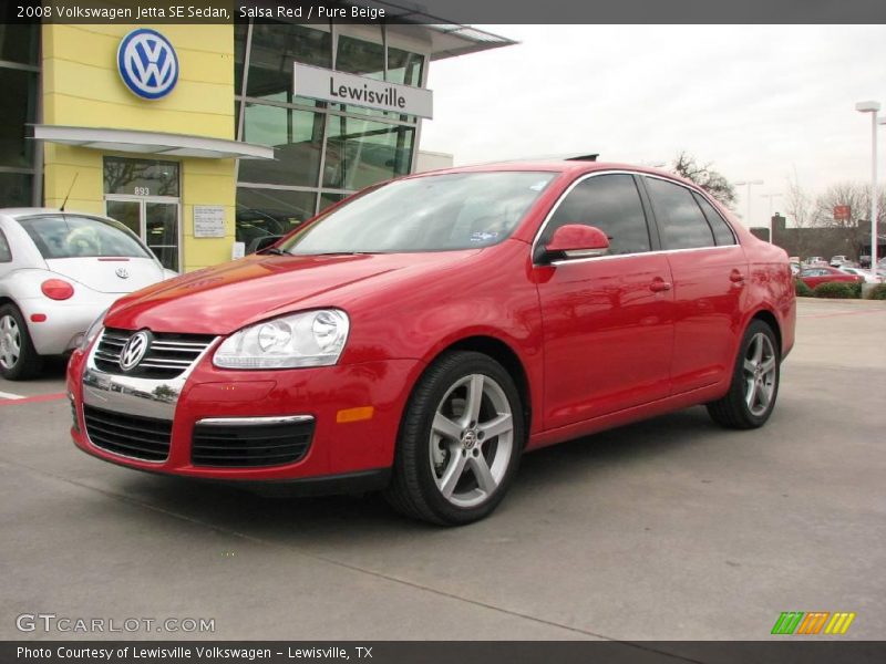 Salsa Red / Pure Beige 2008 Volkswagen Jetta SE Sedan