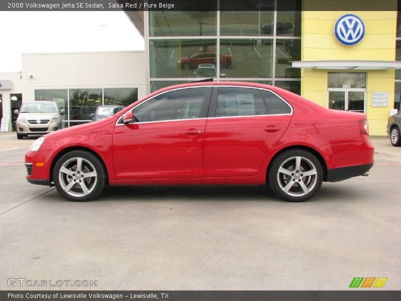 Salsa Red / Pure Beige 2008 Volkswagen Jetta SE Sedan