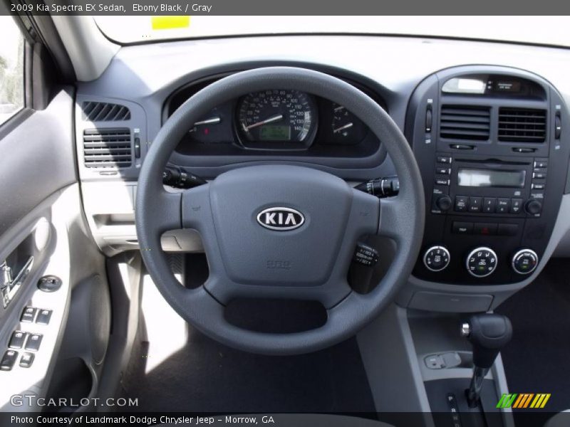 Ebony Black / Gray 2009 Kia Spectra EX Sedan