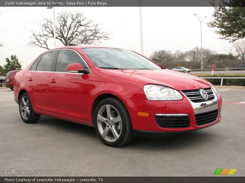 Salsa Red / Pure Beige 2008 Volkswagen Jetta SE Sedan
