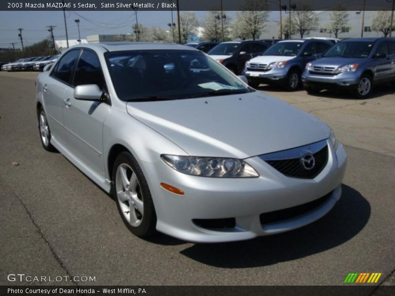 Satin Silver Metallic / Black 2003 Mazda MAZDA6 s Sedan