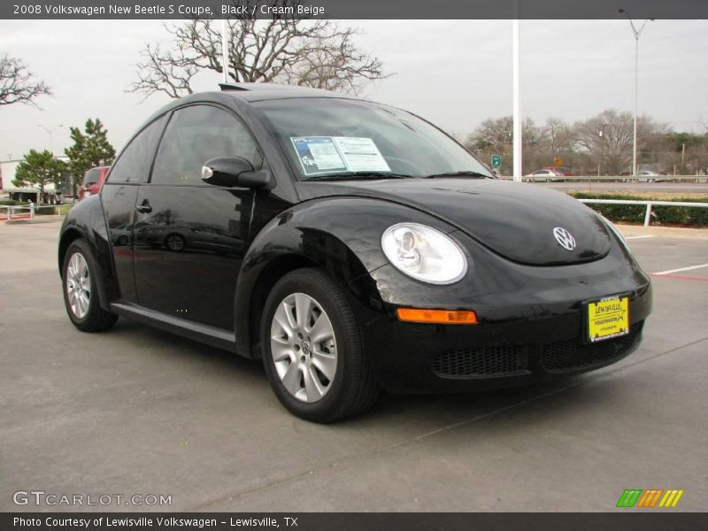 Black / Cream Beige 2008 Volkswagen New Beetle S Coupe