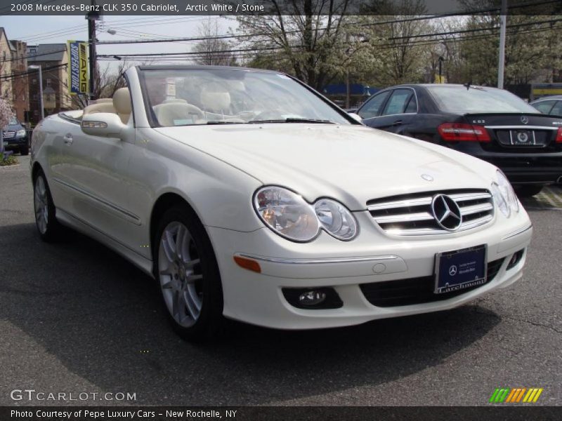 Arctic White / Stone 2008 Mercedes-Benz CLK 350 Cabriolet