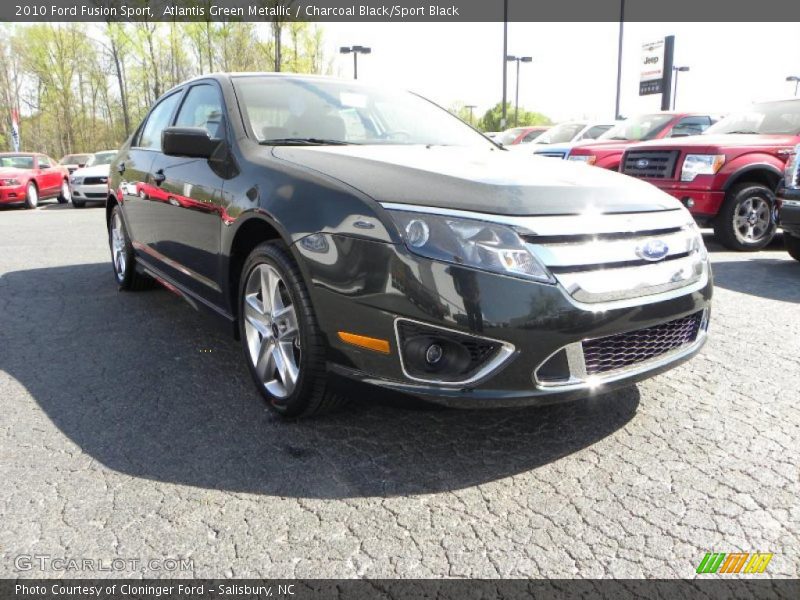 Atlantis Green Metallic / Charcoal Black/Sport Black 2010 Ford Fusion Sport