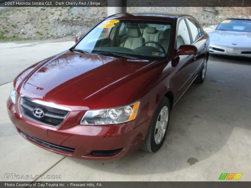 Dark Cherry Red / Beige 2007 Hyundai Sonata GLS