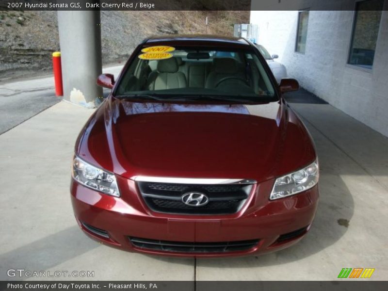 Dark Cherry Red / Beige 2007 Hyundai Sonata GLS