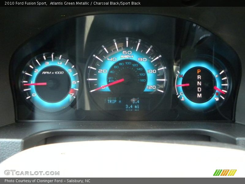 Atlantis Green Metallic / Charcoal Black/Sport Black 2010 Ford Fusion Sport